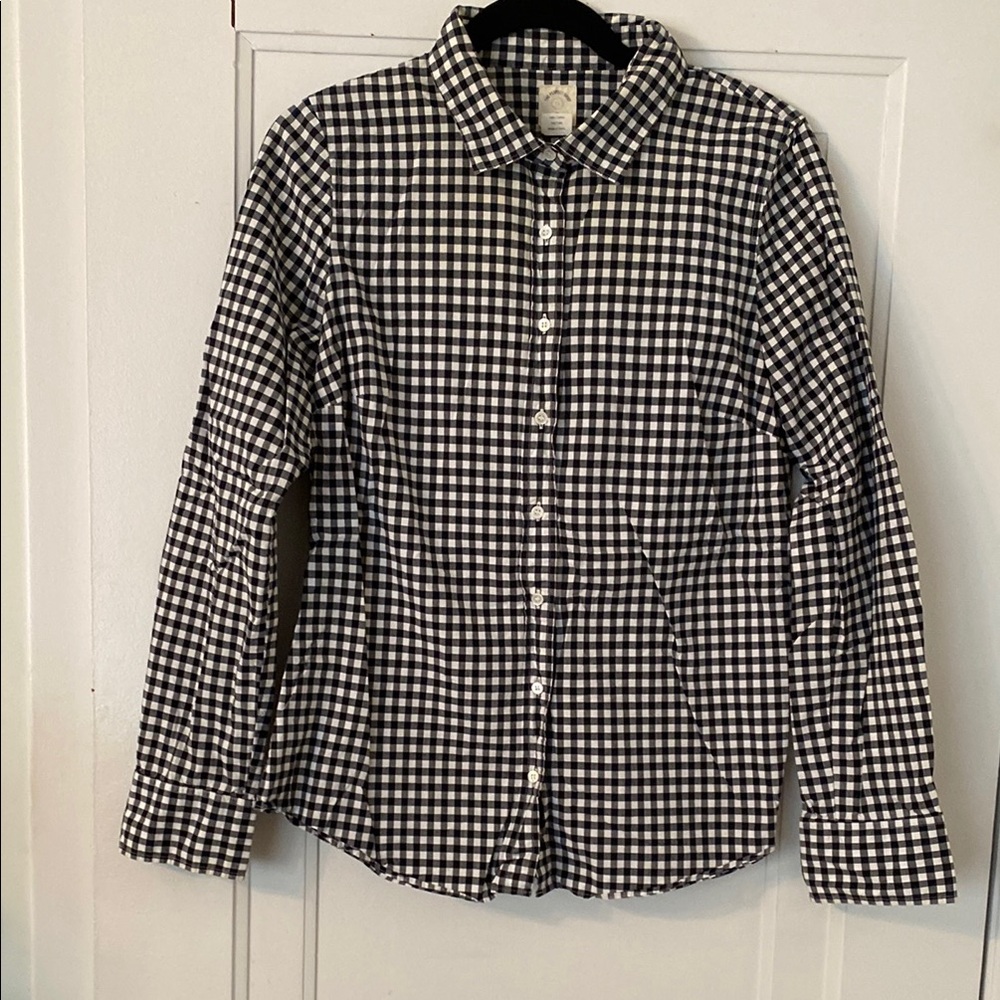 Black and White Checkered Button-Up Shirt